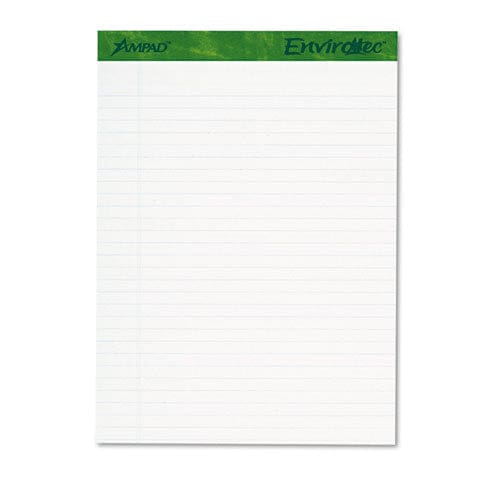 Ampad Earthwise By Ampad Recycled Writing Pad Wide/legal Rule Politex Sand Headband 40 White 8.5 X 11.75 Sheets 4/pack - School Supplies -