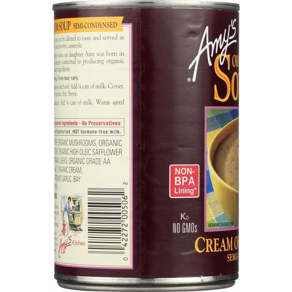 Amys Amy's Organic Soup Semi-Condensed Cream of Mushroom, 14.1 oz