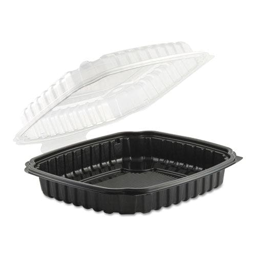 Anchor Packaging Culinary Basics Microwavable Container 36 Oz 9 X 9 X 2.5 Clear/black Plastic 100/carton - Food Service - Anchor Packaging