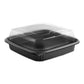 Anchor Packaging Culinary Squares 2-piece Microwavable Container 36 Oz 8.46 X 8.46 X 2.91 Clear/black Plastic 150/carton - Food Service -
