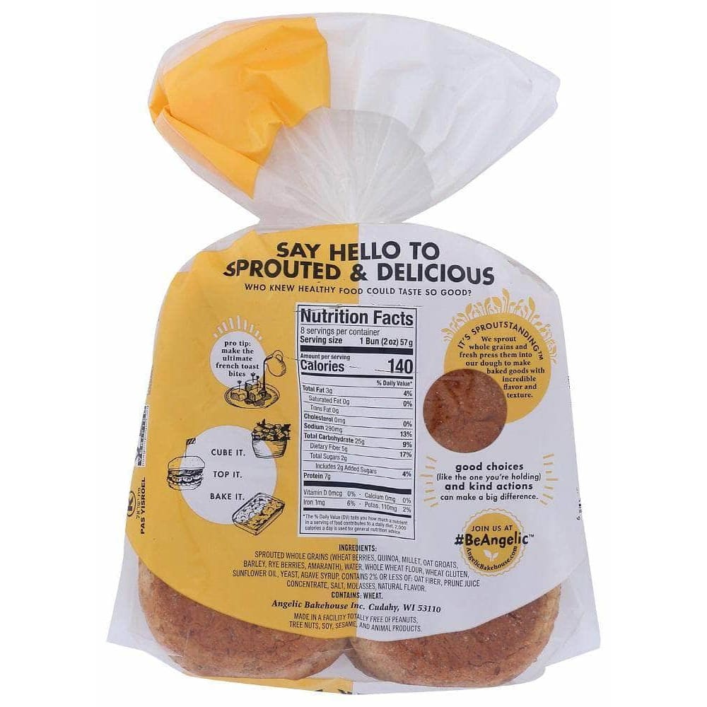 Angelic Bakehouse Angelic Bakehouse Seven Sprouted Whole Grains Burger Buns, 16 oz