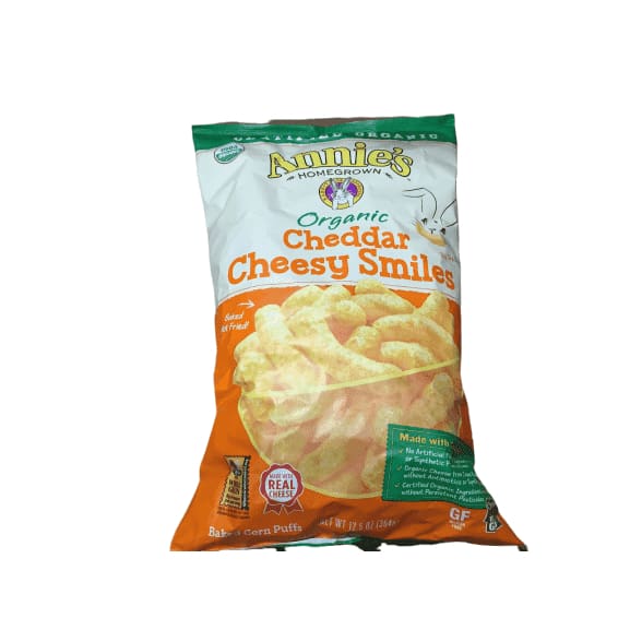 Annie's Cheesy Baked Corn Puffs, Organic Cheddar, 12.5 oz - ShelHealth.Com