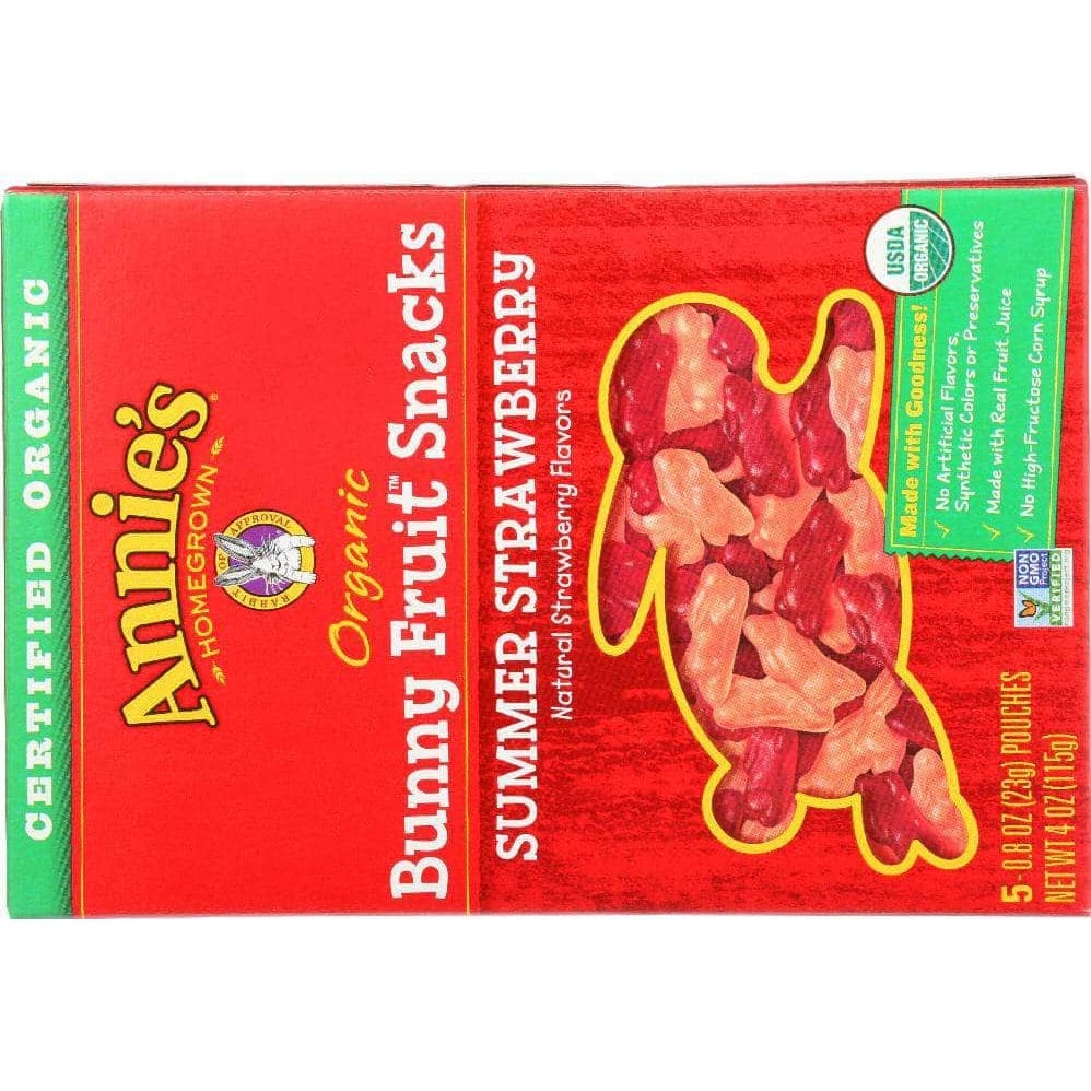 Annies Annies Homegrown Organic Bunny Fruit Snacks Summer Strawberry, 4 oz