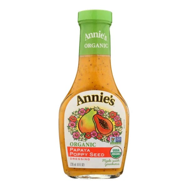 Annie’s Naturals Organic Dressing Papaya Poppy Seed - Case of 6 - 8 fl oz. - Annie’S Naturals