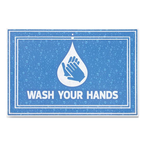 Apache Mills Message Floor Mats 24 X 36 Blue wash Your Hands - Furniture - Apache Mills®