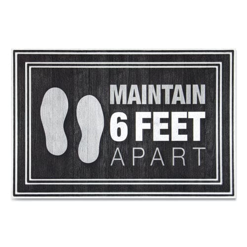 Apache Mills Message Floor Mats 24 X 36 Charcoal maintain 6 Feet Apart - Furniture - Apache Mills®