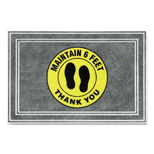 Apache Mills Message Floor Mats 24 X 36 Charcoal/yellow maintain 6 Feet Thank You - Furniture - Apache Mills®