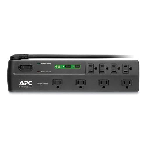 APC Home Office Surgearrest Power Surge Protector 8 Ac Outlets/2 Usb Ports 6 Ft Cord 2,630 J Black - Technology - APC®