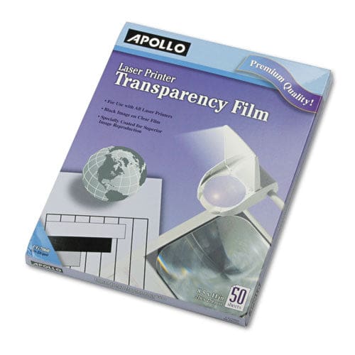 Apollo Laser Transparency Film 8.5 X 11 Black On Clear 50/box - Technology - Apollo®
