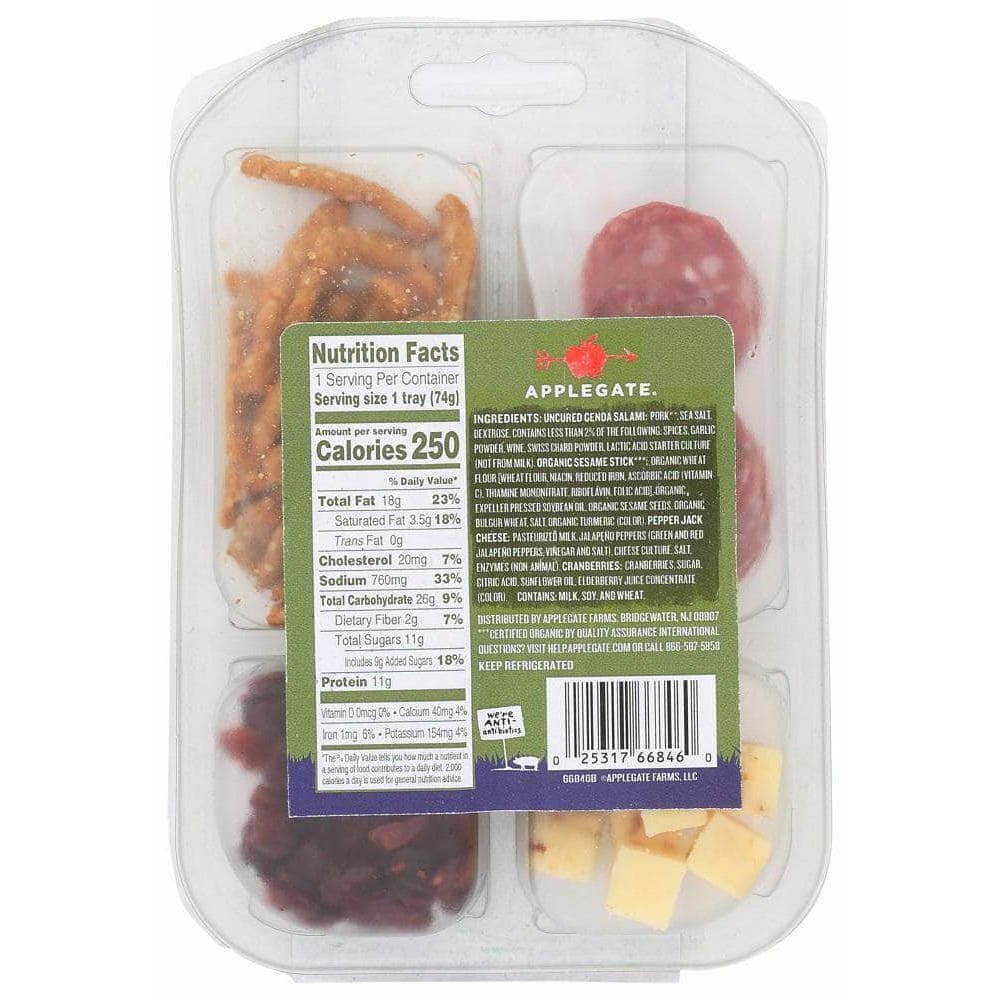 Applegate Applegate Naturals Charcuterie Plate Genoa Salami and Pepper Jack, 2.60 oz