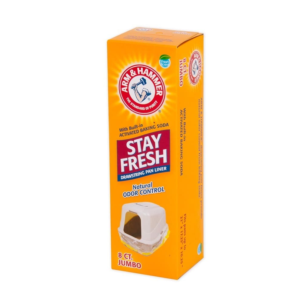 Arm & Hammer Drawstring Liner for Cat Litter Pan Clear 8 Count Jumbo - Pet Supplies - Arm & Hammer