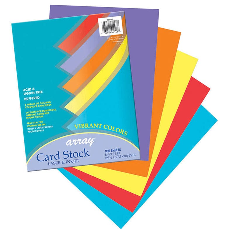 Array Card Stock Vibrant 100 Sht Assortment 5 Colors (Pack of 2) - Card Stock - Dixon Ticonderoga Co - Pacon