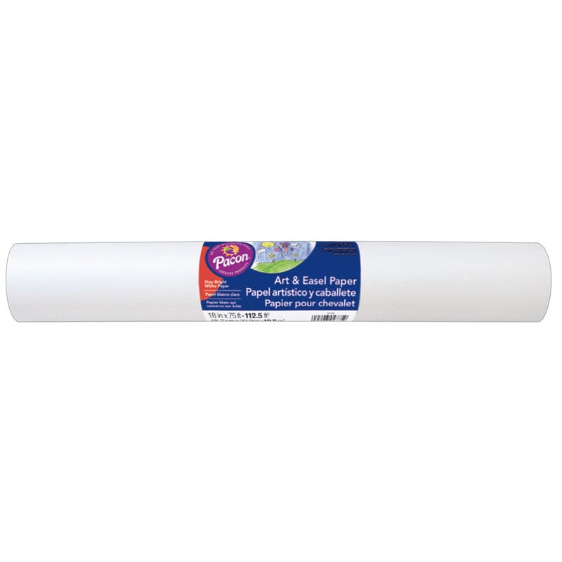 Art & Easel Roll White 18In X 75Ft (Pack of 6) - Bulletin Board & Kraft Rolls - Dixon Ticonderoga Co - Pacon