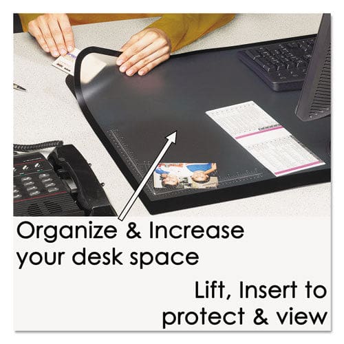 Artistic Lift-top Pad Desktop Organizer With Clear Overlay 31 X 20 Black - School Supplies - Artistic®