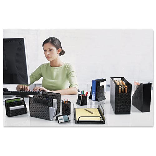 Artistic Urban Collection Punched Metal Letter Sorter 3 Sections Dl To A6 Size Files 6.5 X 3.25 X 5.5 Black - Office - Artistic®