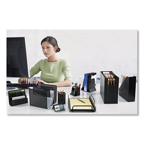 Artistic Urban Collection Punched Metal Letter Sorter 3 Sections Dl To A6 Size Files 6.5 X 3.25 X 5.5 Black - Office - Artistic®