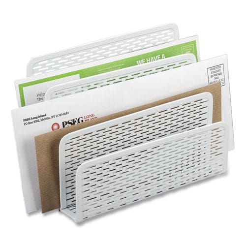 Artistic Urban Collection Punched Metal Letter Sorter 3 Sections Dl To A6 Size Files 6.5 X 3.25 X 5.5 White - Office - Artistic®