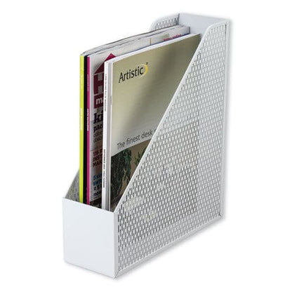 Artistic Urban Collection Punched Metal Magazine File 3.5 X 10 X 11.5 White - School Supplies - Artistic®