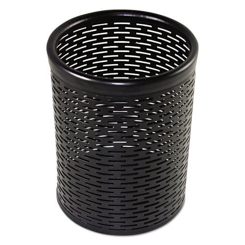 Artistic Urban Collection Punched Metal Pencil Cup 3.5 Diameter X 4.5h Black - School Supplies - Artistic®