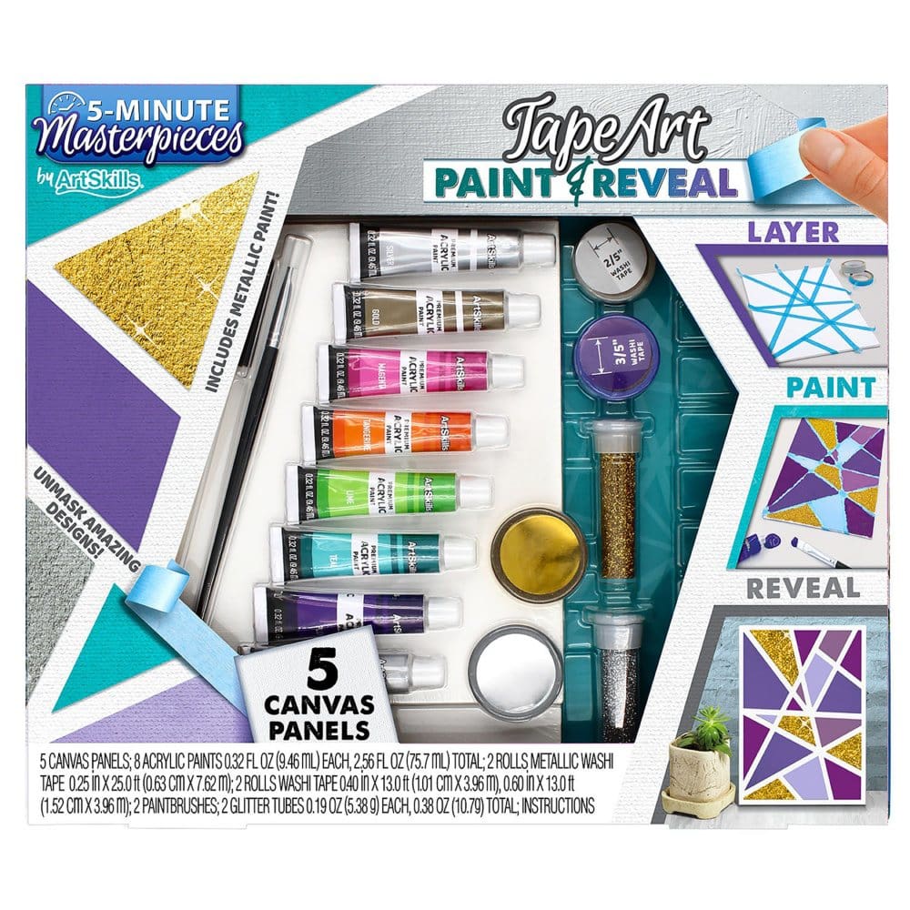 ArtSkills 5-Minute Masterpiece Tape Painting Acrylic Paint and Reveal - Painting - ArtSkills