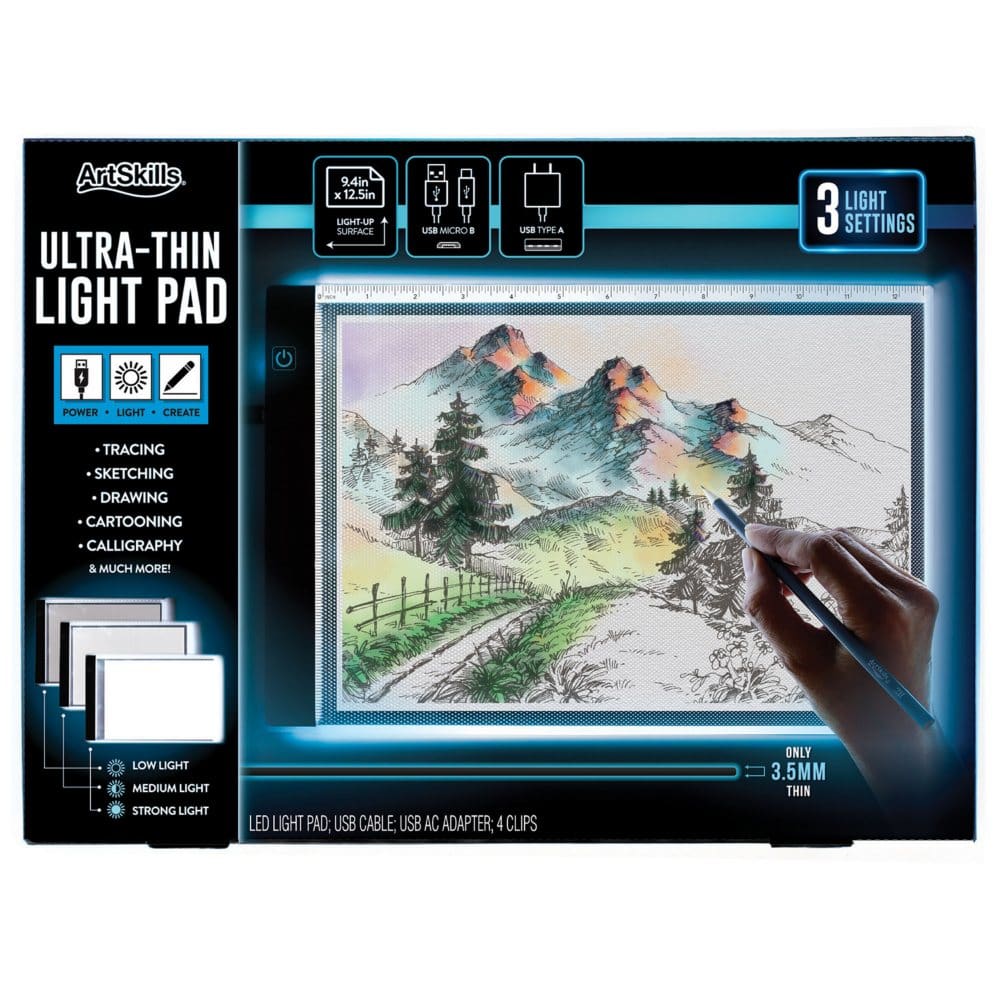 ArtSkills Ultra-Thin LED Light Pad for Tracing and Drawing - Drawing & Coloring - ArtSkills