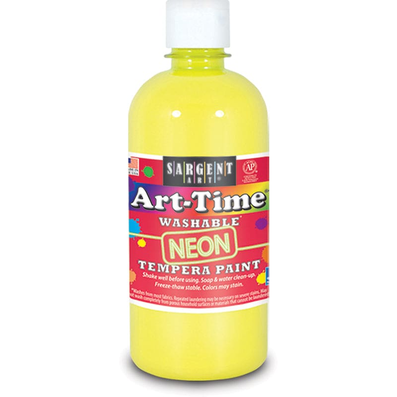 Arttime Fluorescent Paint 16 Oz Ylw Washable Tempera (Pack of 10) - Paint - Sargent Art Inc.