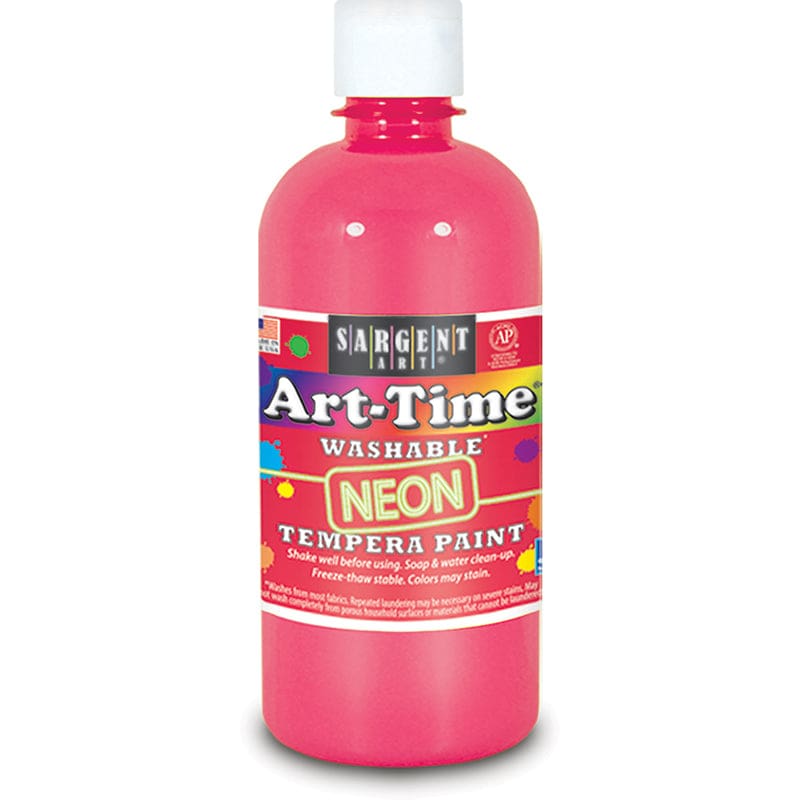 Arttime Neon Paint 16 Oz Pink Washable Tempera (Pack of 10) - Paint - Sargent Art Inc.
