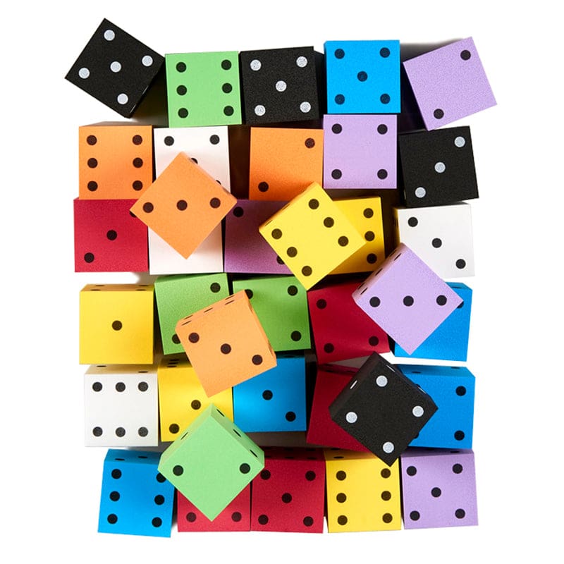 Asst 2In Foam Spot Dice Bag Of 36 - Dice - Koplow Games Inc.