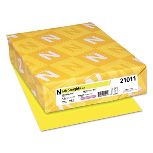 Astrobrights Color Paper 24 Lb Bond Weight 8.5 X 11 Lift-off Lemon 500/ream - School Supplies - Astrobrights®