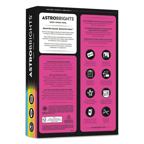 Astrobrights Color Paper -bright Assortment 24 Lb Bond Weight 8.5 X 11 Assorted Bright Colors 500/ream - School Supplies - Astrobrights®