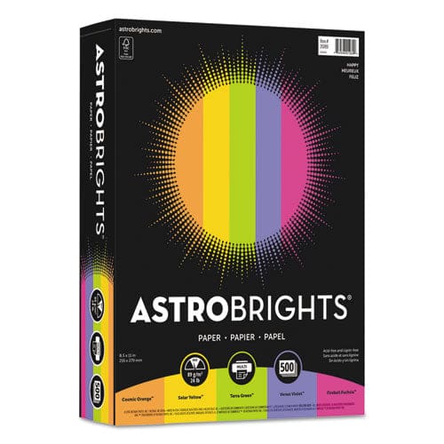 Astrobrights Color Paper - happy Assortment 24 Lb Bond Weight 8.5 X 11 Assorted Happy Colors 500/ream - School Supplies - Astrobrights®