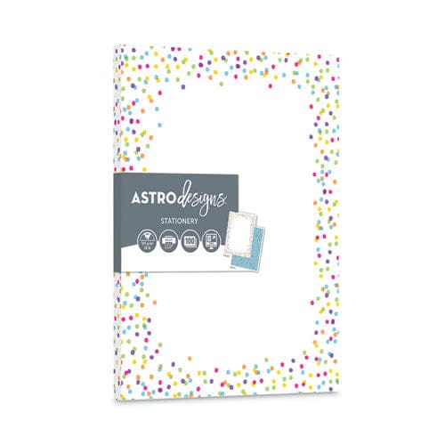 Astrodesigns Pre-printed Paper 28 Lb Bond Weight 8.5 X 11 Watercolor Dots 100/pack - School Supplies - Astrodesigns®