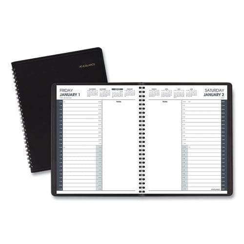 AT-A-GLANCE 24-hour Daily Appointment Book 8.75 X 7 Black Cover 12-month (jan To Dec): 2023 - School Supplies - AT-A-GLANCE®