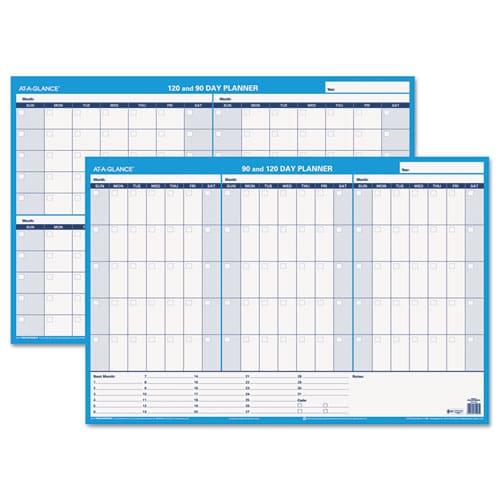 AT-A-GLANCE 90/120-day Undated Horizontal Erasable Wall Planner 36 X 24 White/blue Sheets Undated - School Supplies - AT-A-GLANCE®