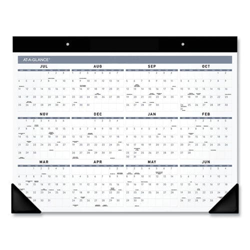 AT-A-GLANCE Academic Monthly Desk Pad 21.75 X 17 White/black Sheets Black Binding/corners 12-month (july To June): 2022 To 2023 - School