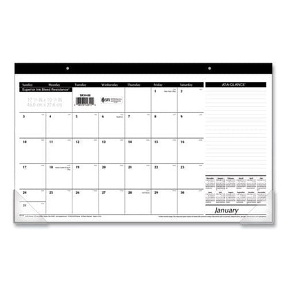 AT-A-GLANCE Compact Desk Pad 18 X 11 White Sheets Black Binding Clear Corners 12-month (jan To Dec): 2023 - School Supplies - AT-A-GLANCE®