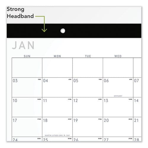 AT-A-GLANCE Contemporary Monthly Desk Pad 18 X 11 White Sheets Black Binding/corners,12-month (jan To Dec): 2023 - School Supplies -