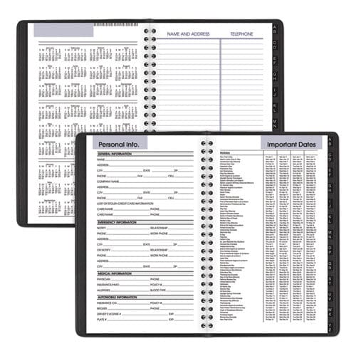 AT-A-GLANCE Dayminder Block Format Weekly Appointment Book Tabbed Telephone/add Section 8.5 X 5.5 Black 12-month (jan-dec): 2023 - School