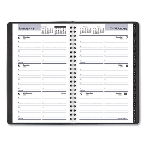 AT-A-GLANCE Dayminder Block Format Weekly Appointment Book Tabbed Telephone/add Section 8.5 X 5.5 Black 12-month (jan-dec): 2023 - School