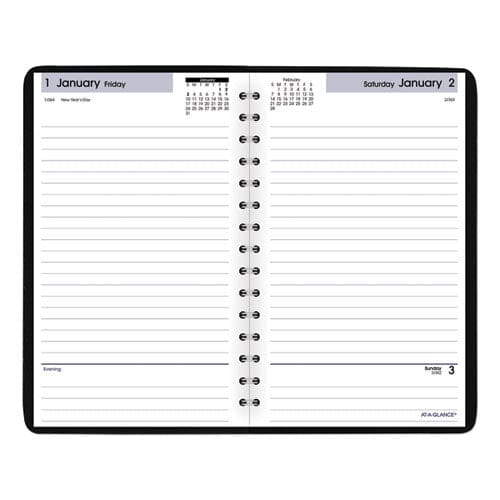 AT-A-GLANCE Dayminder Daily Appointment Book 8 X 5 Black Cover 12-month (jan To Dec): 2023 - School Supplies - AT-A-GLANCE®