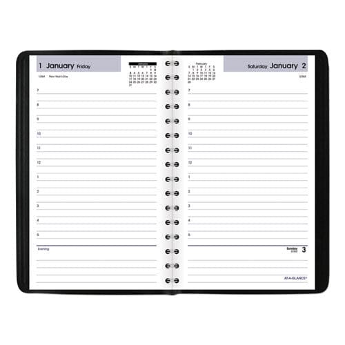 AT-A-GLANCE Dayminder Daily Appointment Book 8 X 5 Black Cover 12-month (jan To Dec): 2023 - School Supplies - AT-A-GLANCE®