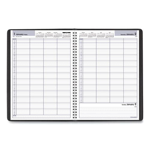 AT-A-GLANCE Dayminder Four-person Group Daily Appointment Book 11 X 8 Black Cover 12-month (jan To Dec): 2023 - School Supplies -