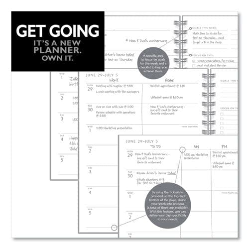 AT-A-GLANCE Elevation Academic Weekly/monthly Planner 11 X 8.5 Black Cover 12-month (july To June): 2022 To 2023 - School Supplies -