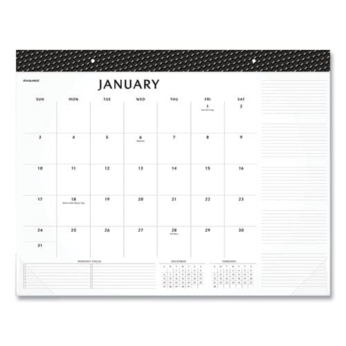 At-A-Glance Elevation Desk Pad Calendars 21.75 X 17 White Sheets Black Binding Clear Corners 12-month (jan To Dec): 2023 - School Supplies -