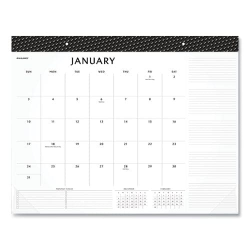 At-A-Glance Elevation Desk Pad Calendars 21.75 X 17 White Sheets Black Binding Clear Corners 12-month (jan To Dec): 2023 - School Supplies -