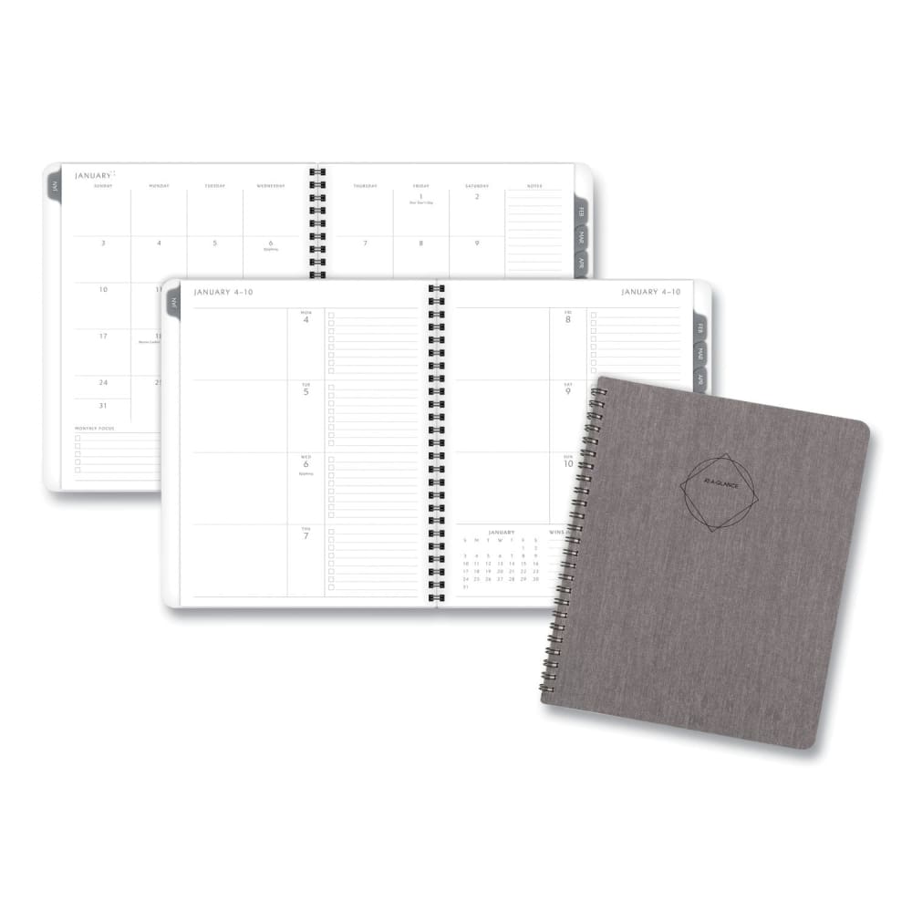 AT-A-GLANCE Elevation Linen Weekly/monthly Planner 8.75 X 7 Charcoal Cover 12-month (jan To Dec): 2023 - School Supplies - AT-A-GLANCE®