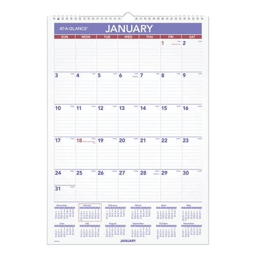 AT-A-GLANCE Erasable Wall Calendar 12 X 17 White Sheets 12-month (jan To Dec): 2023 - School Supplies - AT-A-GLANCE®