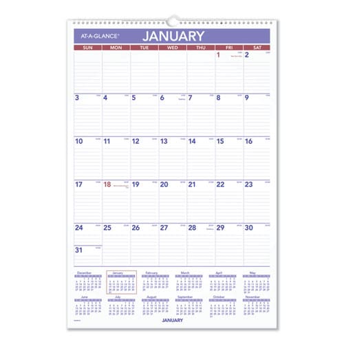 AT-A-GLANCE Erasable Wall Calendar 15.5 X 22.75 White Sheets 12-month (jan To Dec): 2023 - School Supplies - AT-A-GLANCE®