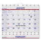 AT-A-GLANCE Move-a-page Three-month Wall Calendar 12 X 27 White/red/blue Sheets 15-month (dec To Feb): 2022 To 2024 - School Supplies -