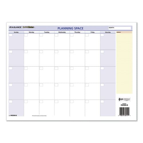 AT-A-GLANCE Quicknotes Mini Erasable Wall Planner 16 X 12 White/blue/yellow Sheets 12-month (jan To Dec): 2023 - School Supplies -